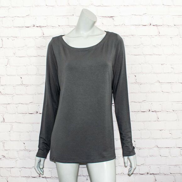 Flax by Jeanne Engelhart Women's Long Sleeve Pullover Gray Rayon Size Large - Picture 1 of 8